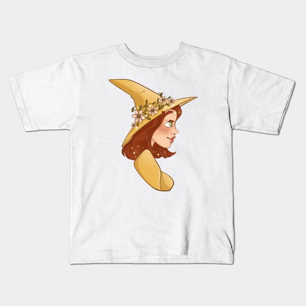 Yellow witch Kids T-Shirt by Four Seasons Fox